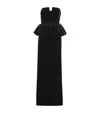 Self-portrait Strapless Velvet Peplum Maxi Dress In Black