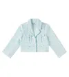 Self-portrait Verzierte Jacke Aus Tweed In Blau