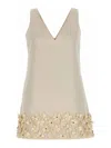 Self-portrait Self Portrait 'cream Crepe 3 D Sequin Mini' Dress