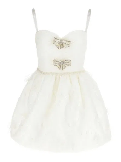 Self-portrait White Organza Bow Mini Dress