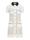Self-portrait Short Dress With Floral Lace Embroidery Self Portrait In White