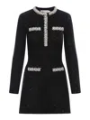 Self-portrait Sequin Knit Mini Dress In Black