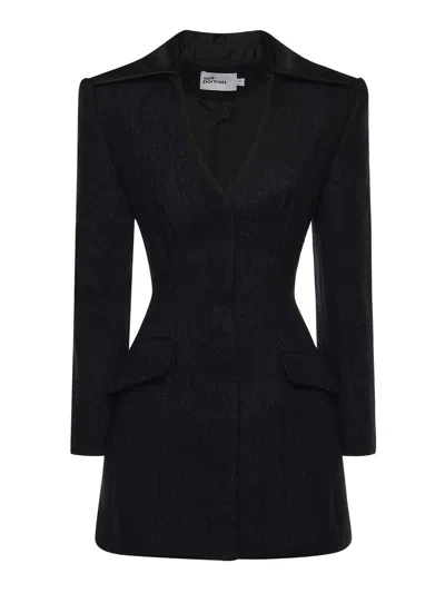 Self-portrait Mini Blazer Dress In Black