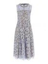 Self-portrait Blue Fine Lace Pearl Midi Dress