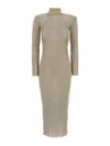 Self-portrait Self Portrait Maxi Lurex Knit Dress In Women In Brown