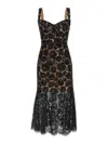 Self-portrait Black Fine Lace Midi Dress In Black