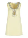 Self-portrait Bow Yellow Polyester Dress
