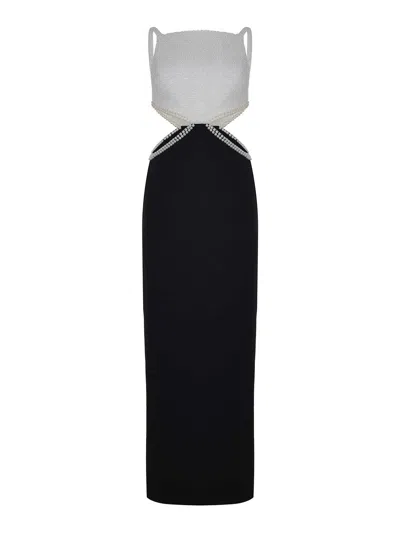 Self-portrait Dress Made Of  Polyester In Black