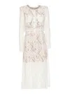 Self-portrait Self Portrait Midi Lace Dress In Seven In White