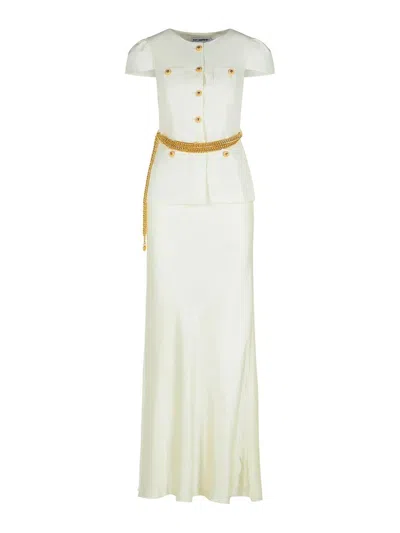SELF-PORTRAIT TAFFETA CREAM POLYESTER DRESS