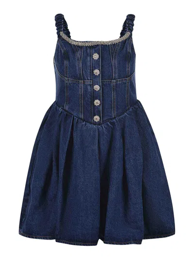 Self-portrait Dress In Denim