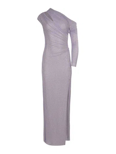Self-portrait Dress Made Of Polyester In Purple