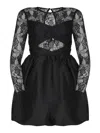 Self-portrait Dress Made Of Cotton Blend In Black