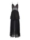 Self-portrait Dress Made Of  Polyester In Black