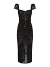 Self-portrait Belted Embellished Cotton-blend Lace Midi Dress In Multi