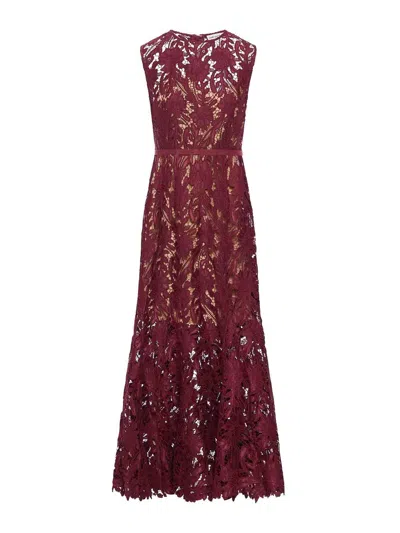 SELF-PORTRAIT GUIPURE LACE MIDI DRESS