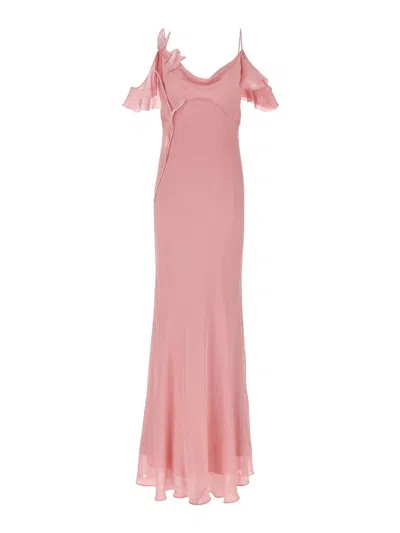 Self-portrait Self Portrait Long Dress In Pink