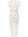 Self-portrait Crystal-embellished Lace Midi Dress In Bianco