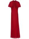 Self-portrait Red Rhinestone Mesh Maxi Dress In Red