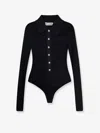 Self-portrait Viscose Knit Bodysuit In Black