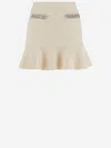 Self-portrait Self Portrait Viscose Blend Knit Mini Skirt With Crystals In Neutral