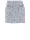 Self-portrait Self Portrait Women Light Blue Sequin Check Tweed Mini Skirt