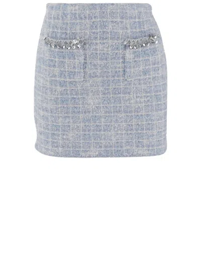 SELF-PORTRAIT SELF-PORTRAIT VISCOSE BLEND MINISKIRT WITH POCKETS