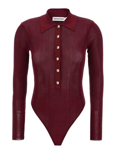 Self-portrait Viscose Knit Bodysuit