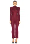Self-portrait Knitted Maxi Dress In Red