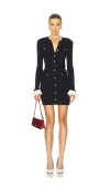 Self-portrait Viscose Knit Mini Dress In Black