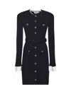 Self-portrait Viscose Knit Mini Dress In Black