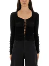 Self-portrait Viscose Knit Top In Black