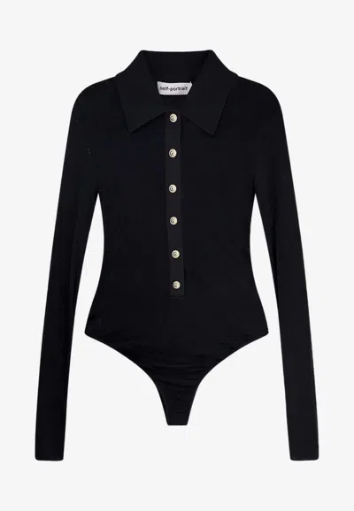 SELF-PORTRAIT VISCOSE LONG-SLEEVED BODYSUIT