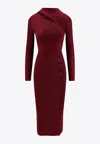 Self-portrait Midi Dress With Cut-out In Red