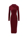 Self-portrait Midi Dress With Cut-out In Red