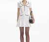 Self-portrait Self Portrait Mini Dress In Textured Knit In White