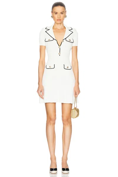 Self-portrait Self Portrait Mini Dress In Textured Knit In White