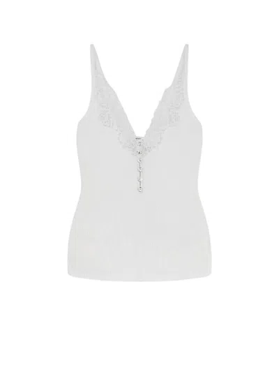 SELF-PORTRAIT SELF-PORTRAIT VISCOSE TOP WITH LACE INSERTS