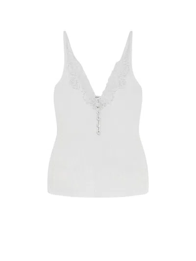 SELF-PORTRAIT SELF-PORTRAIT VISCOSE TOP WITH LACE INSERTS