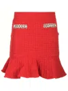 Self-portrait Textured Knit Mini Skirt In Red