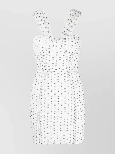 Self-portrait Waist Cropped Mesh Top In White