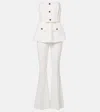 Self-portrait Strapless Belted Embellished Stretch-crepe Jumpsuit In White