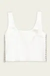 Self-portrait Top Aus Satin Mit Knochen