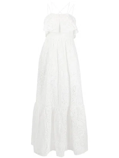 SELF-PORTRAIT WHITE BRODERIE MAXI DRESS