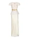 Self-portrait Chain Belt Maxi Dress In White