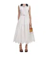 Self-portrait White Contrast Collar Broderie Midi Dress White In White
