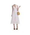 Self-portrait White Contrast Collar Broderie Midi Dress White In White