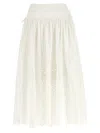 Self-portrait White Cotton Embroidered Midi Skirt Clothing