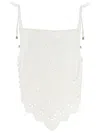 Self-portrait Embroidered Cotton Top In White
