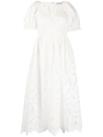 Self-portrait White Cotton Lace Midi Dress